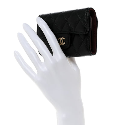 Chanel Caviar Quilted Classic 4 Key Holder Wallet Black 2 of 9