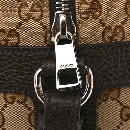Gucci Monogram Dollar Calfskin Boston Duffle Bag Beige Ebony Testa di Moro Marrone Scuro 11 of 11