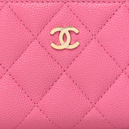 Chanel Caviar Quilted Zip Coin Purse Pink 8 of 13