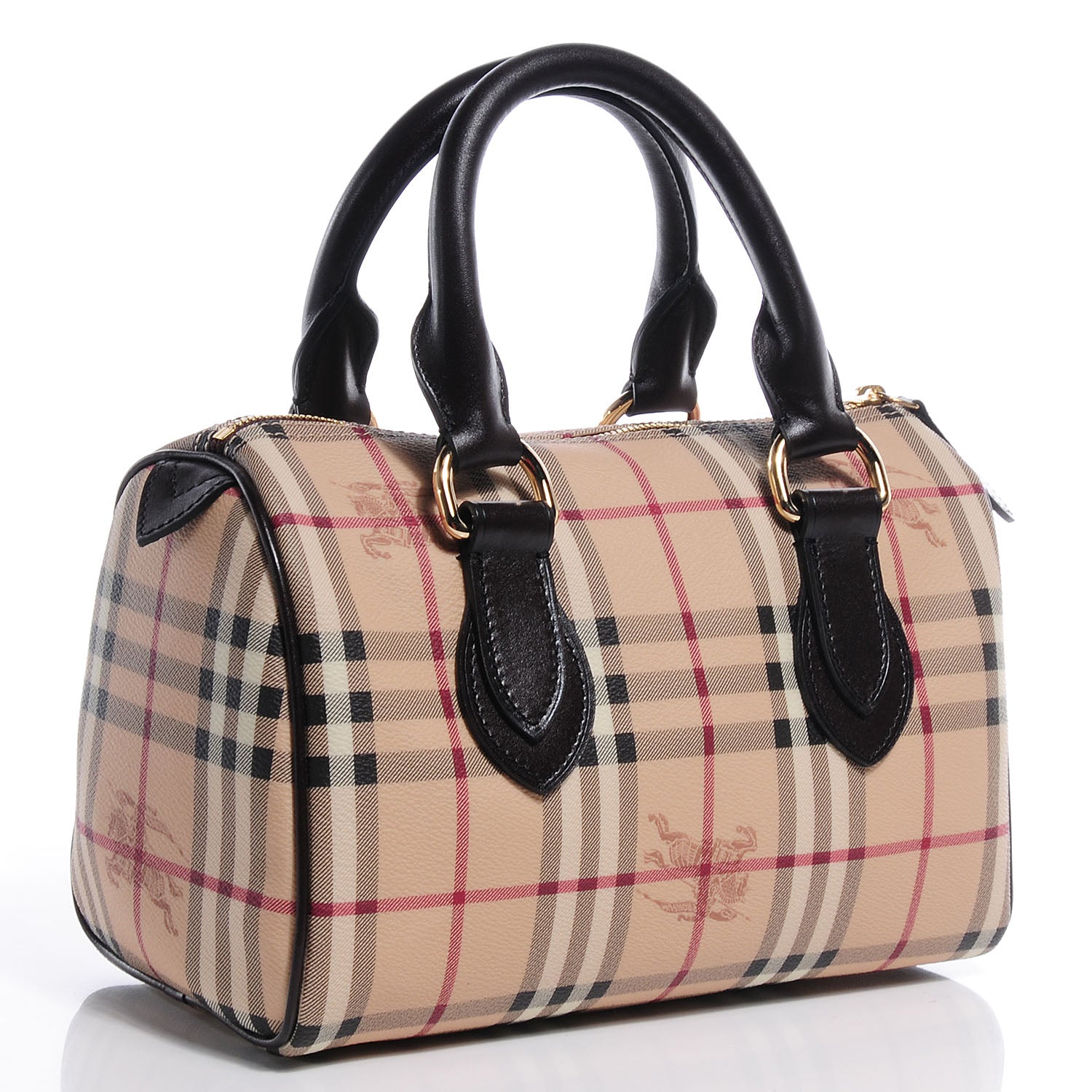 Burberry Haymarket Check Small Chester Bowling Bag Black 3 of 7
