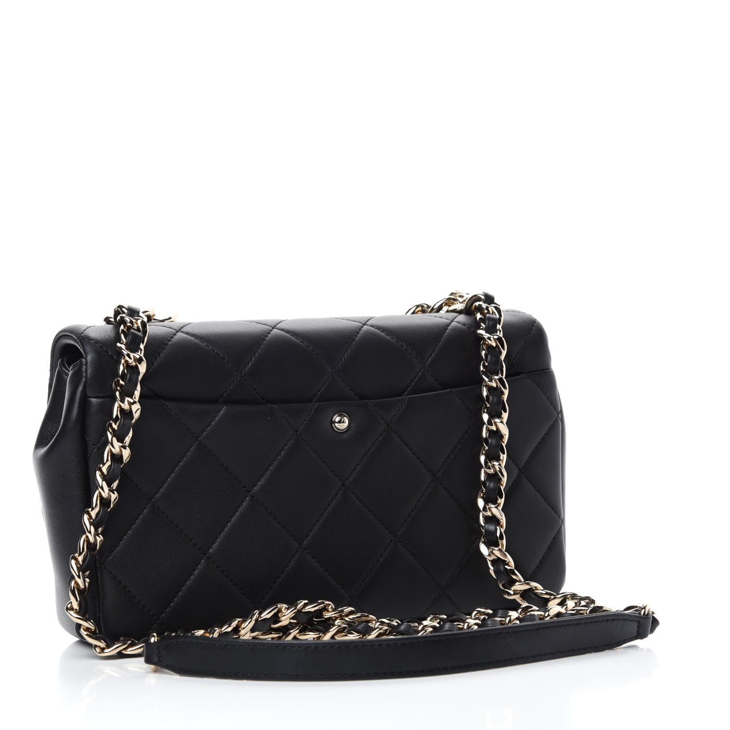 Chanel Lambskin Quilted Resin Bi-Color Chain Flap Bag Black 3 of 11