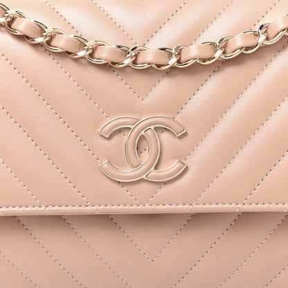 Chanel Calfskin Quilted Medium Daily Chevron Flap Beige 9 of 10