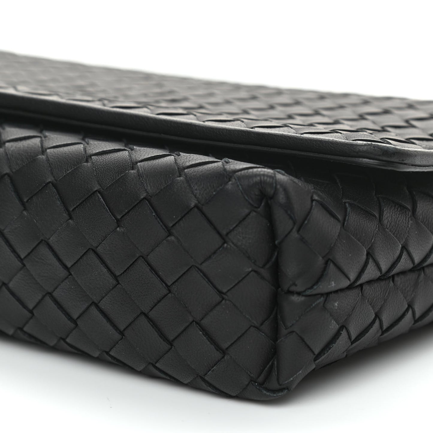 Nappa Intrecciato Crossbody Flap Black