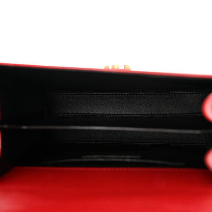 Saint Laurent Grain de Poudre Mini Classic Monogram Cassandra Top Handle Rouge Eros 5 of 11