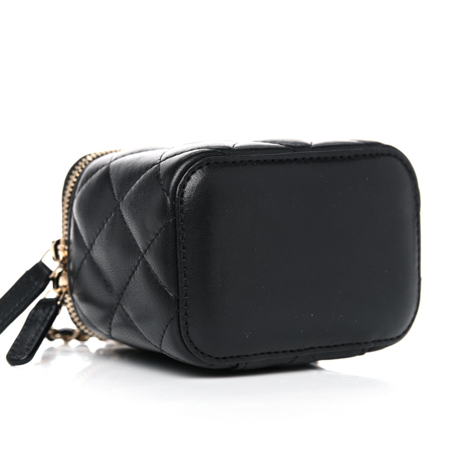 Chanel Lambskin Quilted Mini Vanity Case With Chain Black 8 of 9