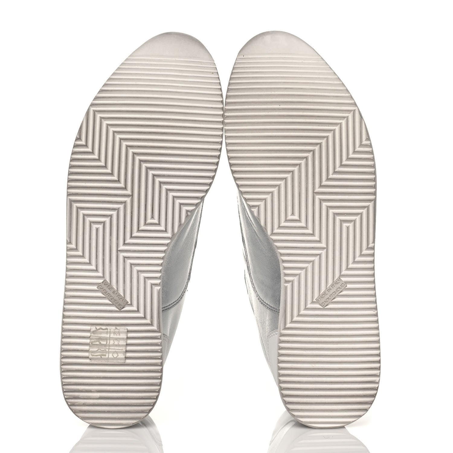 Hermes Metallic Nappa Womens Goal Sneakers 39 Argente 5 of 8