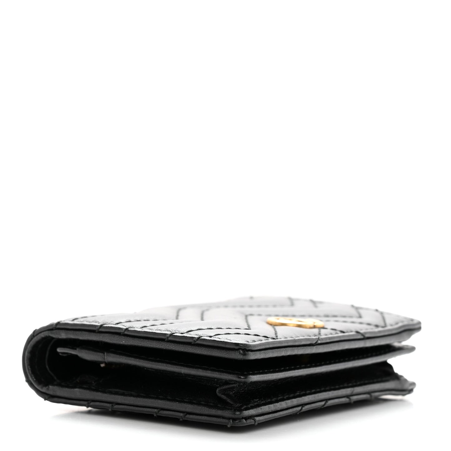 Calfskin Matelasse GG Marmont Card Case Wallet Black