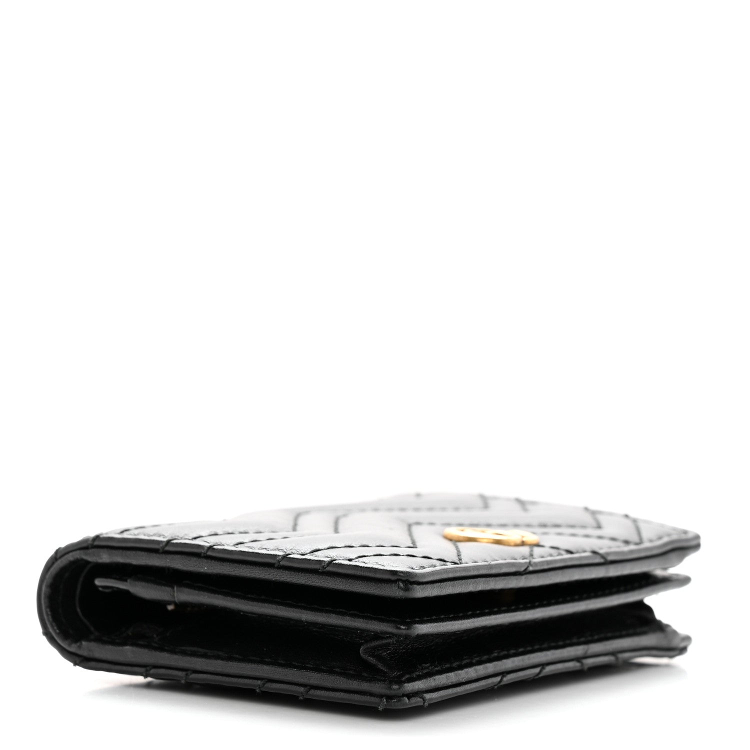 Gucci Calfskin Matelasse GG Marmont Card Case Wallet Black 4 of 16
