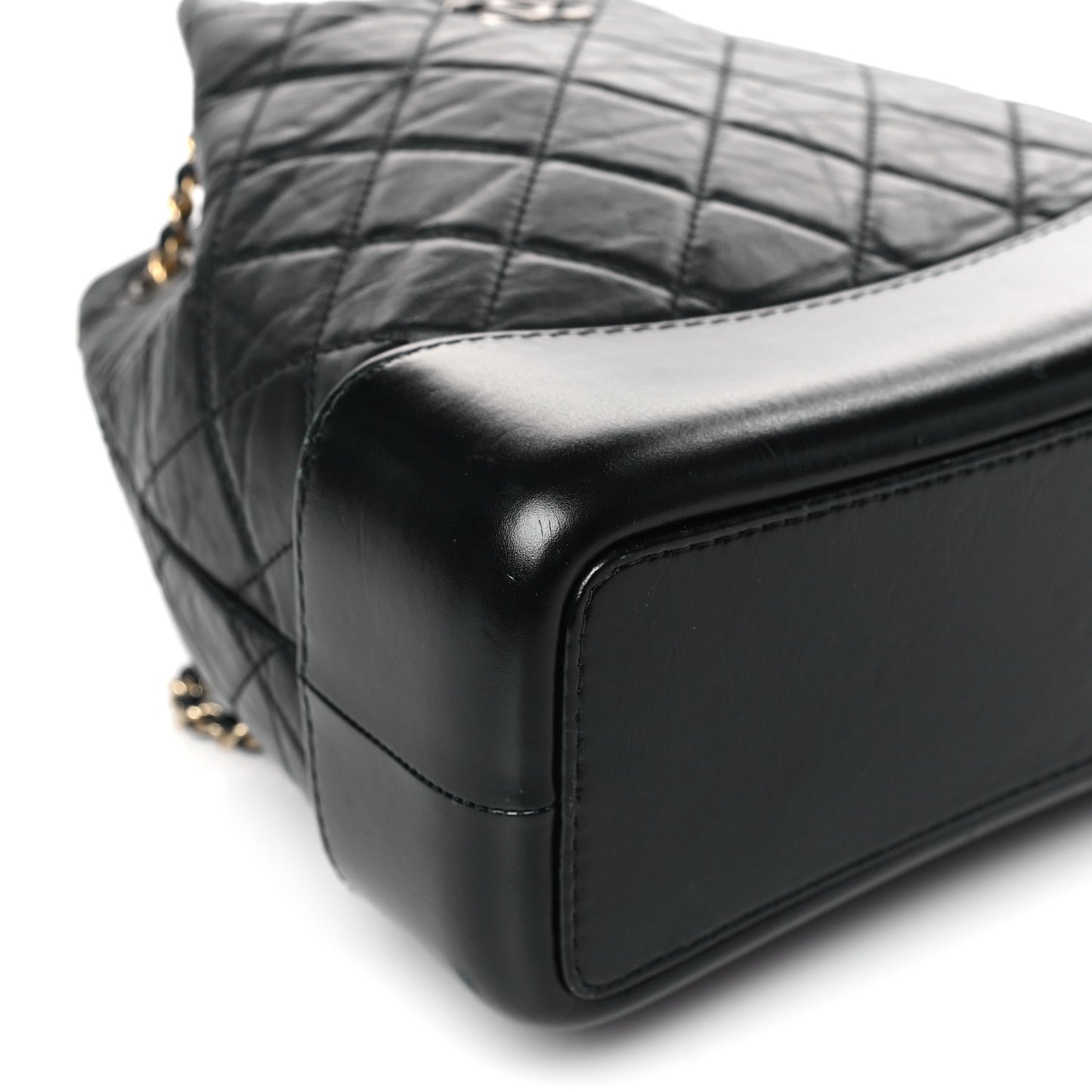 Aged Calfskin Quilted Small Gabrielle Backpack Black