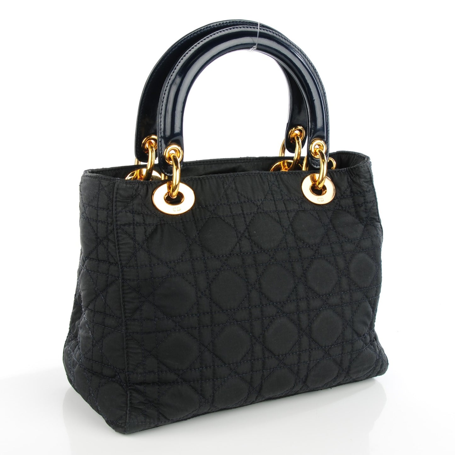 Nylon Cannage Medium Lady Dior Navy Blue