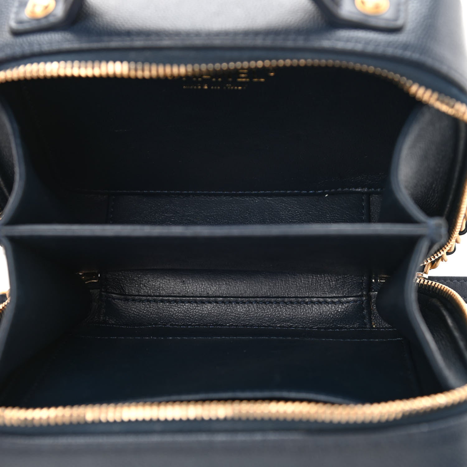 Chanel Caviar Quilted Small CC Filigree Vanity Case Navy 5 of 12