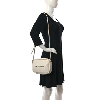 Balenciaga Calfskin Logo S Everyday Camera Bag White 2 of 14