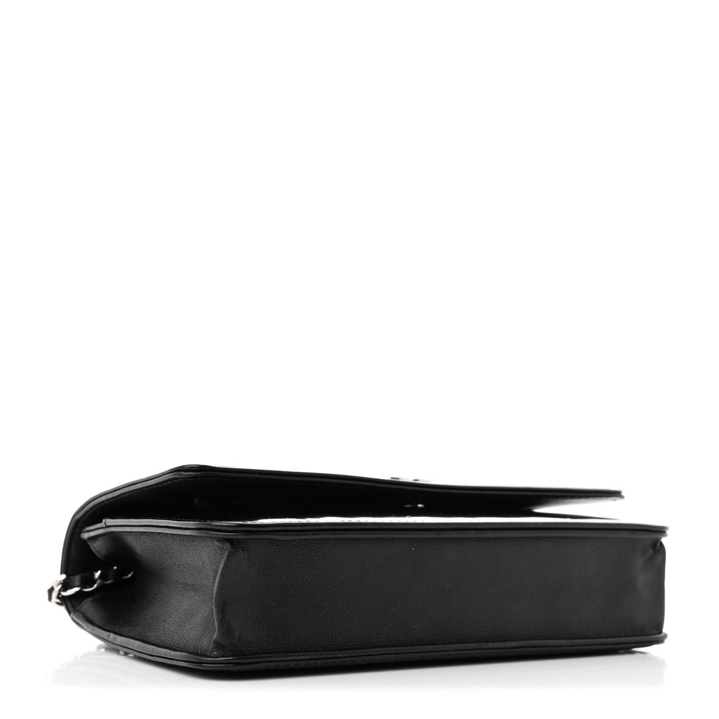 Glazed Calfskin Boy Wallet On Chain WOC Black
