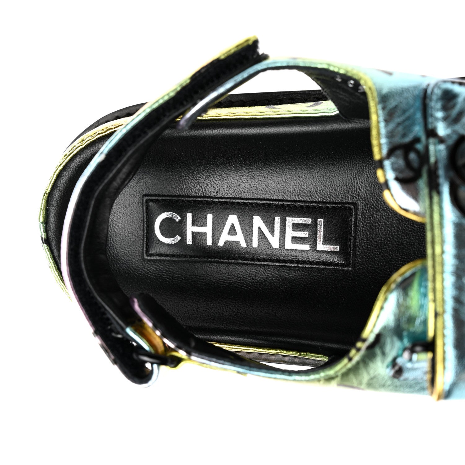 Chanel Laminated Lambskin Printed CC Dad Sandals 39 Multicolor 7 of 8