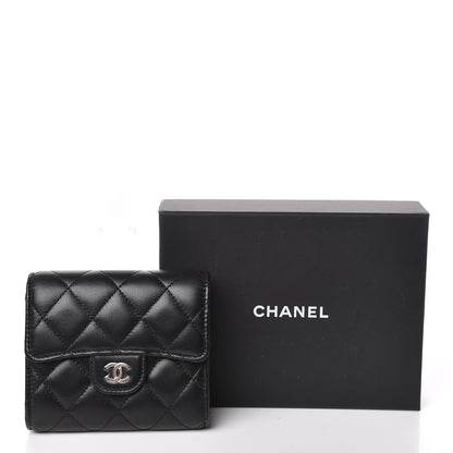 Chanel Lambskin Quilted Compact Flap Wallet Black 9 of 9