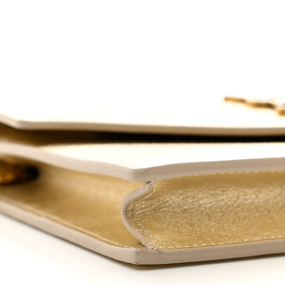 Saint Laurent Metallic Calfskin Monogram Envelope Chain Wallet Gold 8 of 12