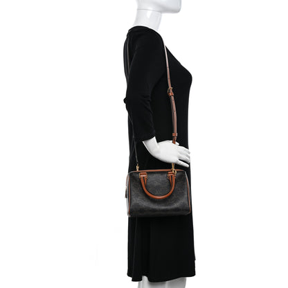 Celine Triomphe Canvas Calfskin Small Boston Bag Tan 2 of 9
