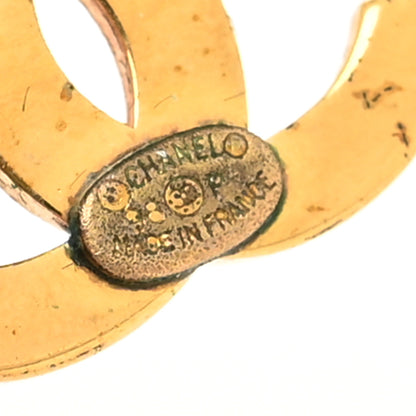 Chanel Metal CC Engraved Stud Earrings Gold 4 of 4