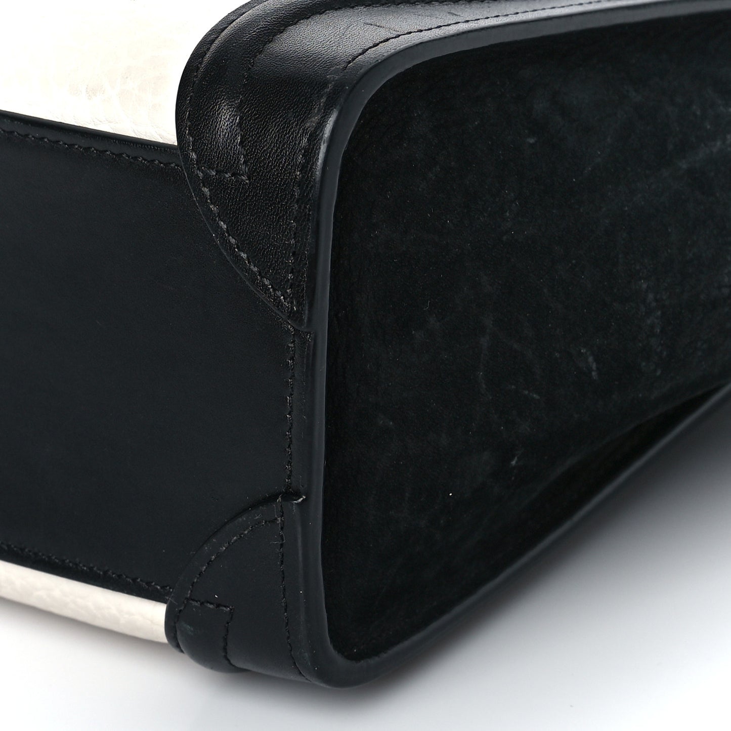 Bullhide Calfskin Nubuck Bi-Color Nano Luggage Black White