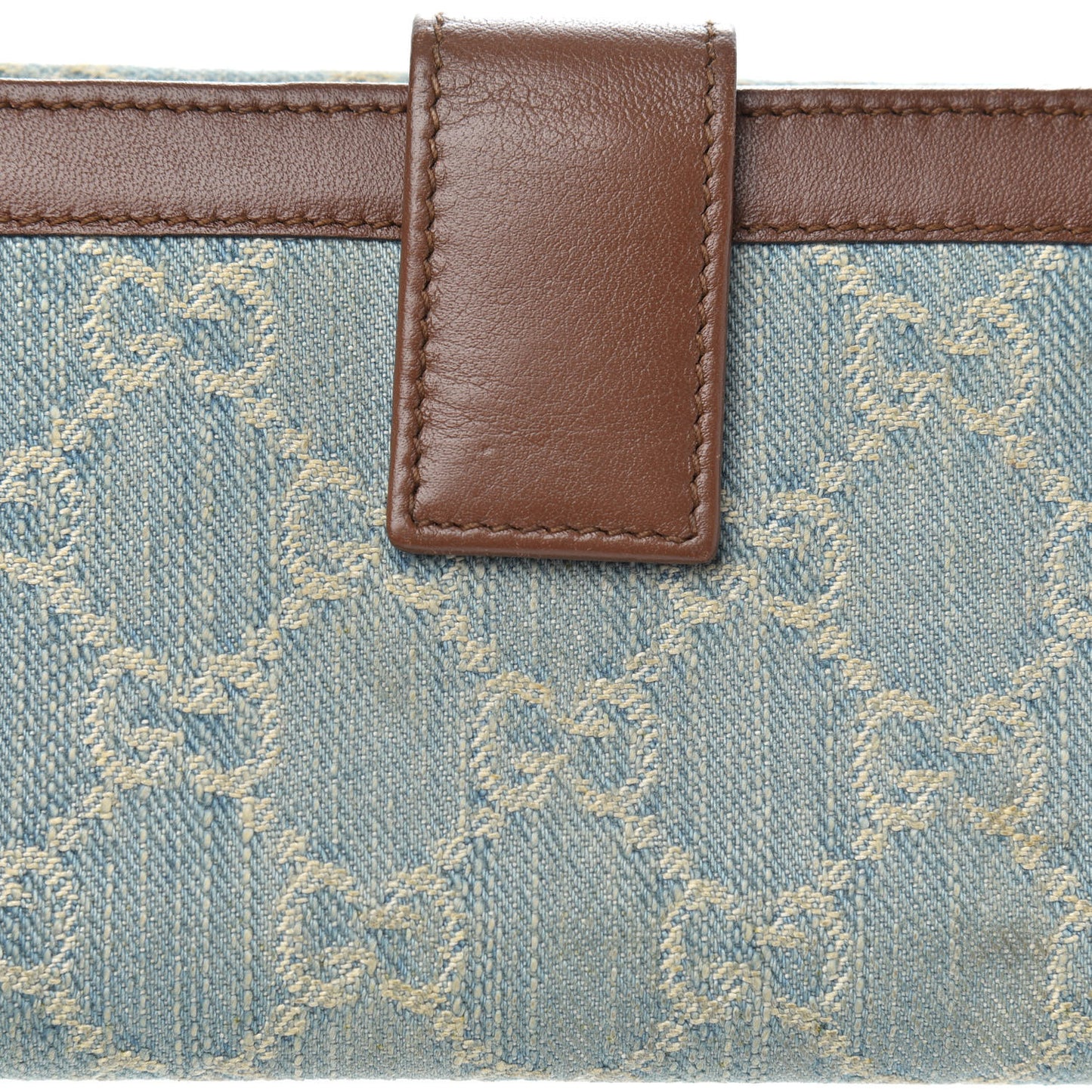 Monogram Script Continental Wallet Blue Denim