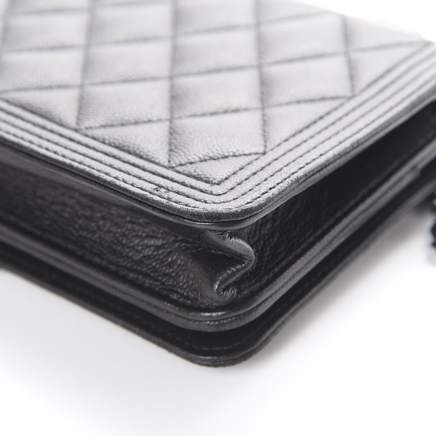 Caviar Quilted Boy Wallet On Chain WOC So Black