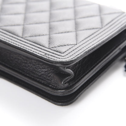 Chanel Caviar Quilted Boy Wallet On Chain WOC So Black 11 of 16