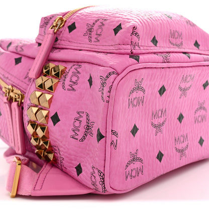 MCM Visetos Side Stud Mini Stark Backpack Pink 8 of 9