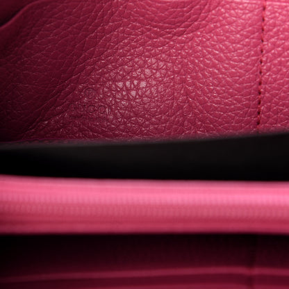 Gucci Grained Calfskin Logo Zip Around Wallet Box Pink Green 6 of 7