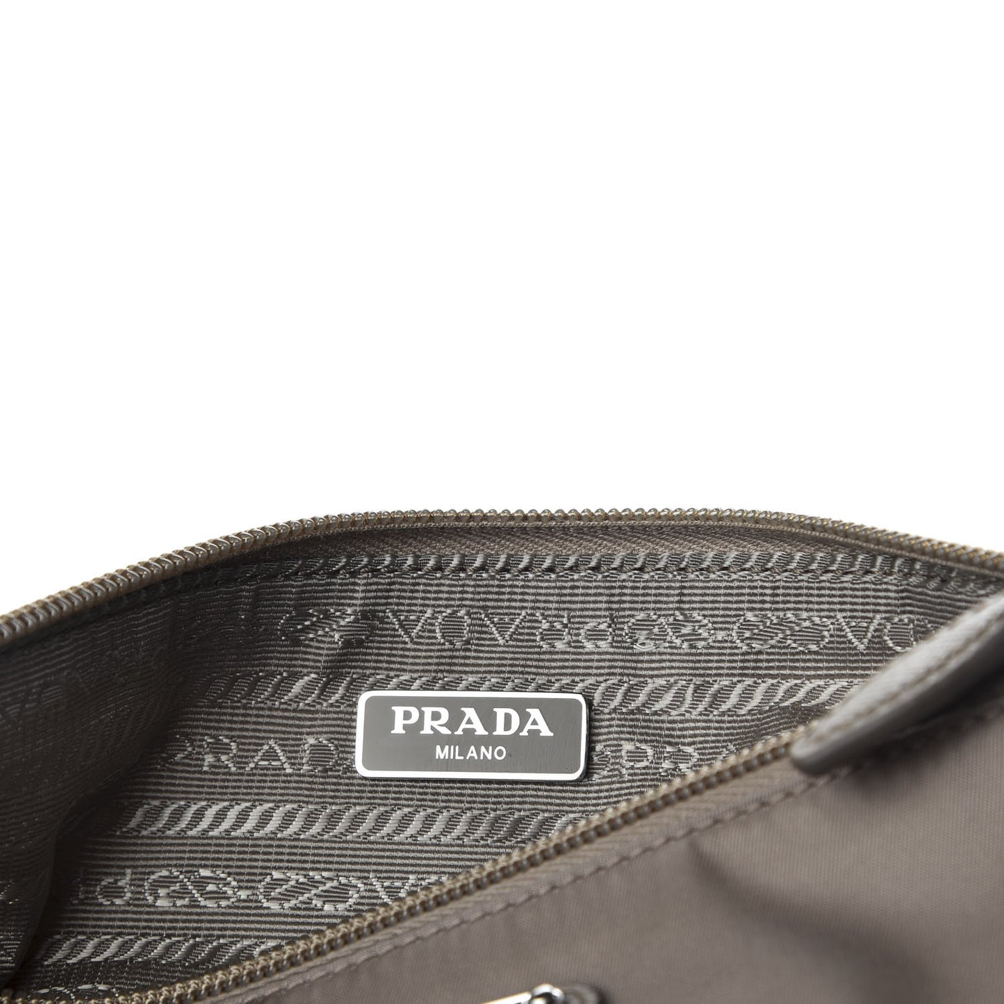 Tessuto Nylon Saffiano Wristlet Argilla