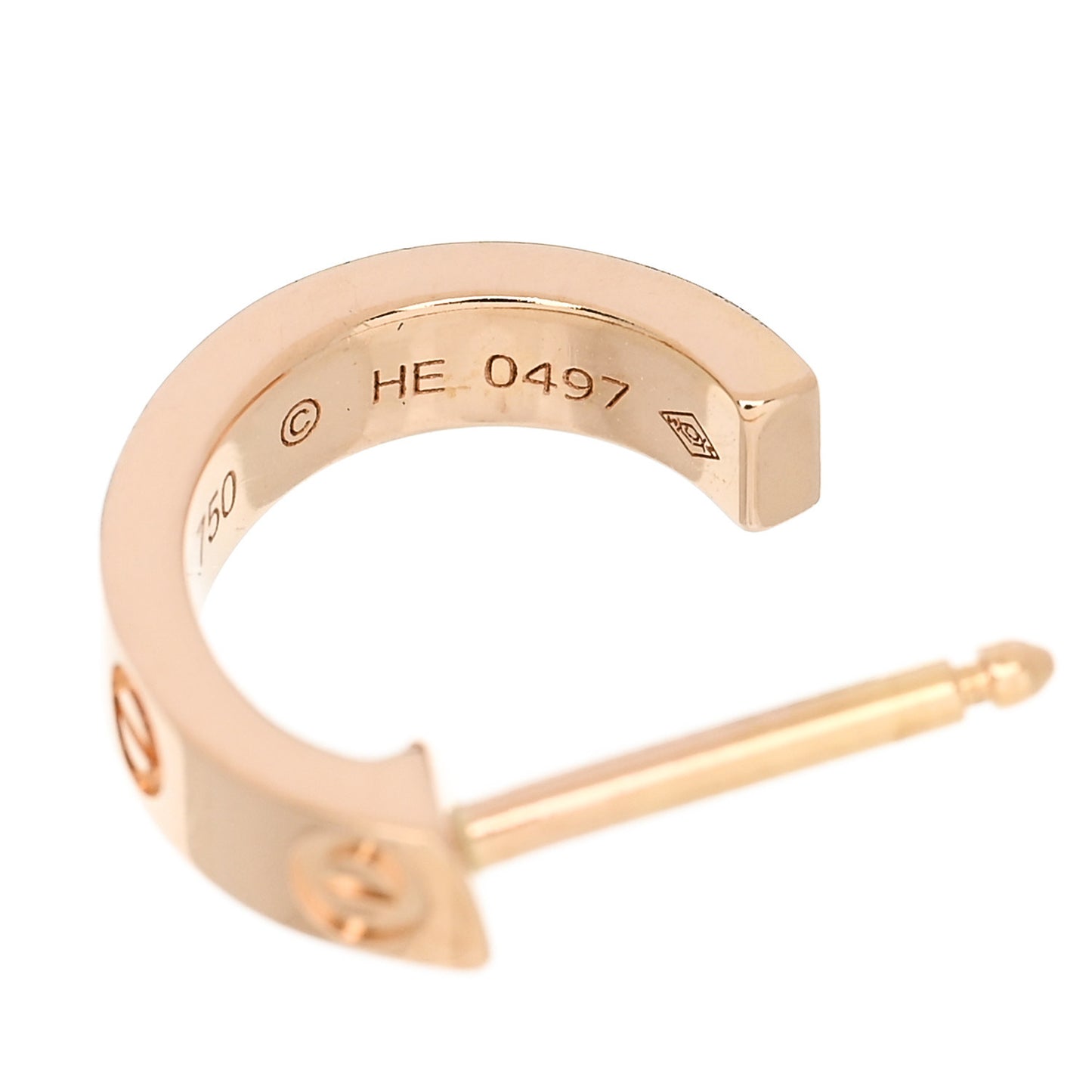 18K Pink Gold Small LOVE Hoop Earrings