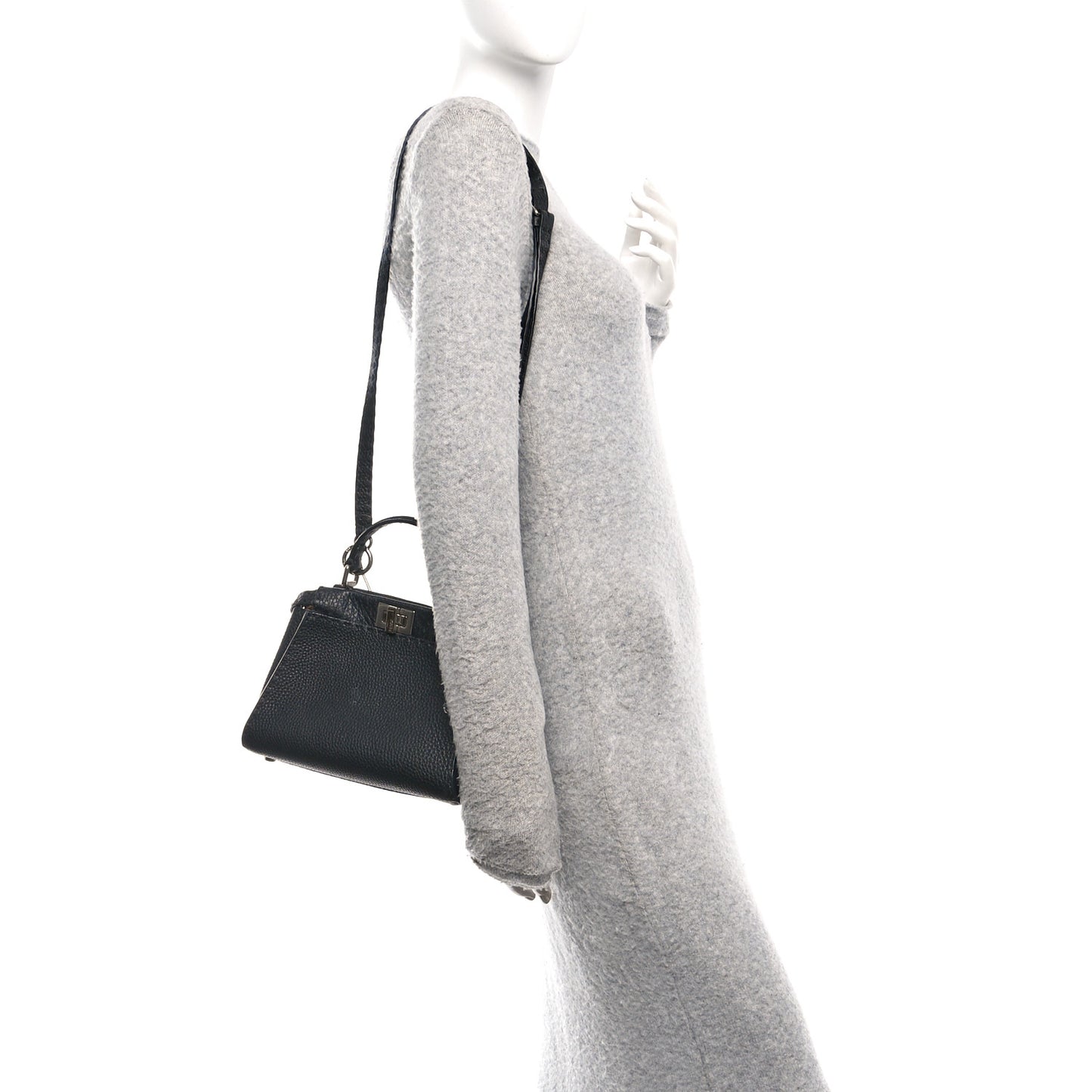 Cuoio Romano Selleria Bi-Color Mini Peekaboo Iconic Satchel Black Mou
