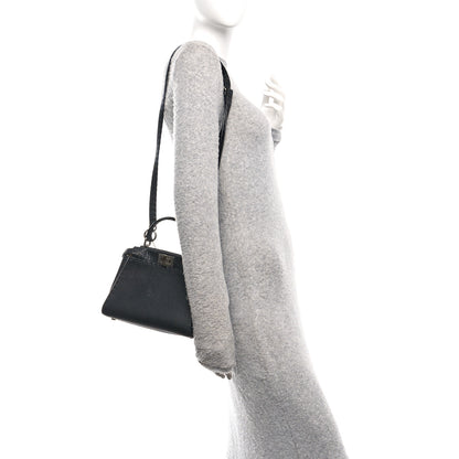 Fendi Cuoio Romano Selleria Bi-Color Mini Peekaboo Iconic Satchel Black Mou 2 of 9