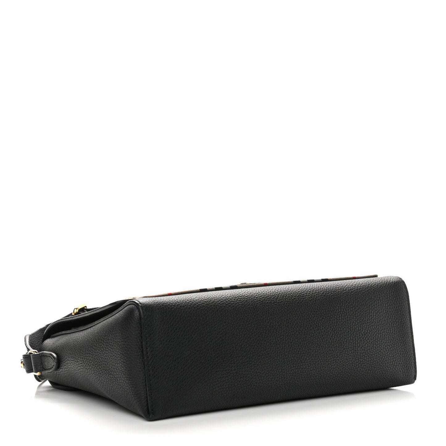 Grainy Calfskin Vintage Check Note Crossbody Bag Black