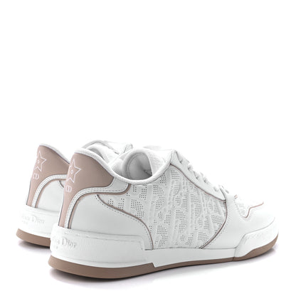 Christian Dior Calfskin Oblique Laser Perforated Dior One Low Sneakers 39.5 Off White Nude 4 of 9