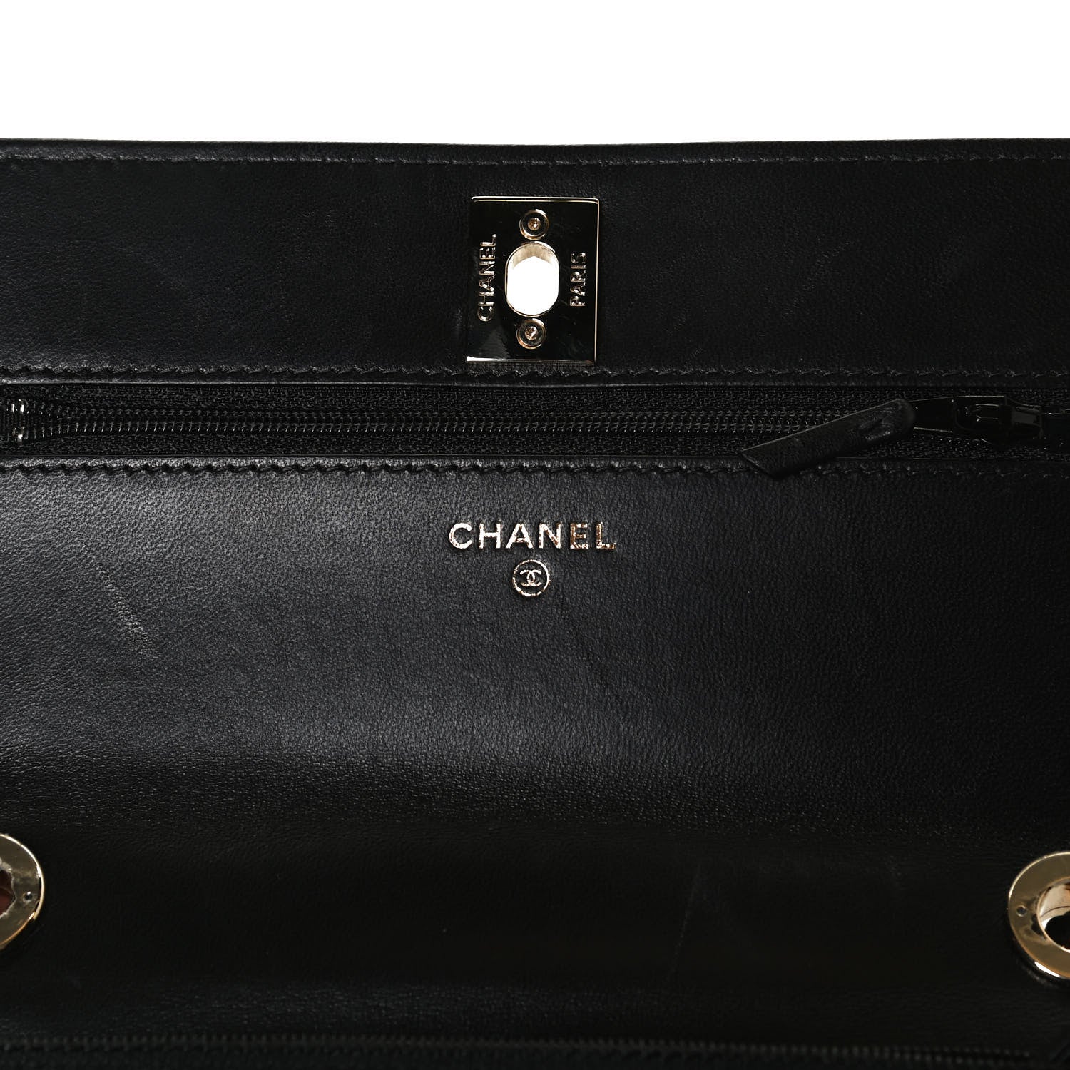 Chanel Lambskin Quilted Trendy CC Wallet On Chain WOC Black 6 of 12