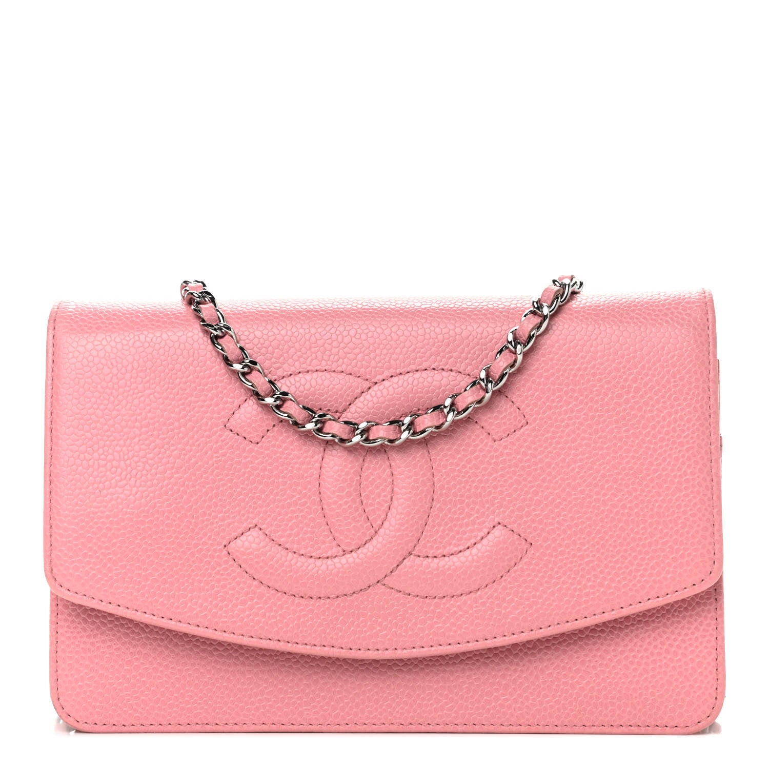 Chanel Caviar Timeless CC Wallet On Chain WOC Pink 1 of 5