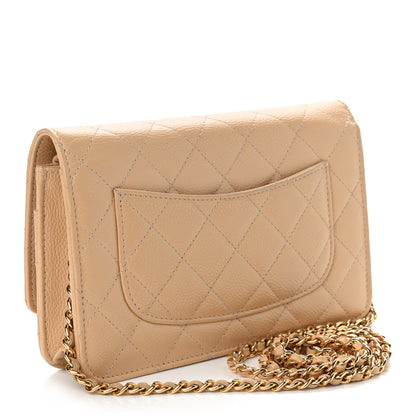 Chanel Caviar Quilted Wallet On Chain WOC Beige 4 of 13