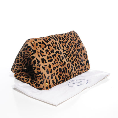 Prada Calf Hair Leopard Print Shopping Tote 4 of 10