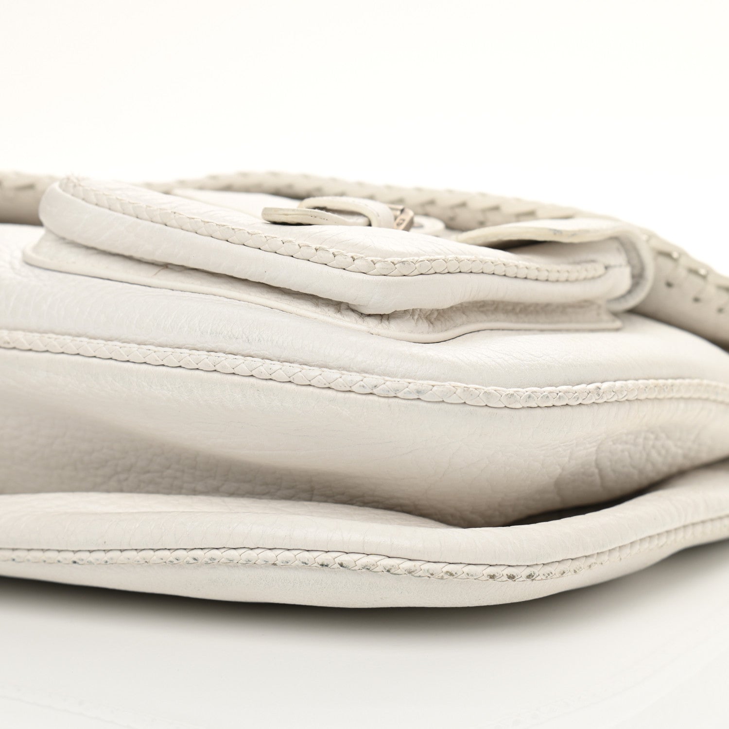 Christian Dior Calfskin Braided Gaucho Double Saddle Bag White 10 of 17