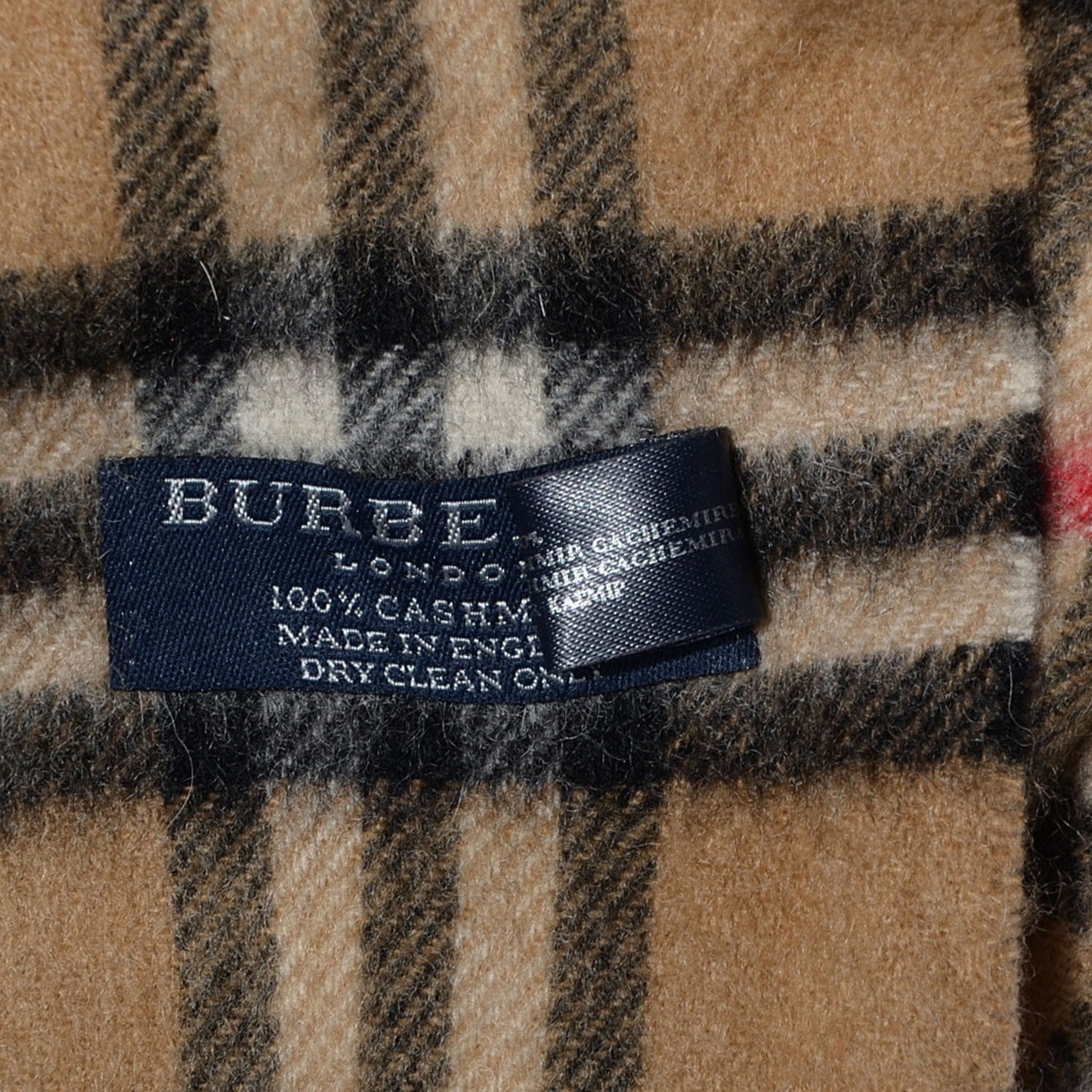 Cashmere House Check Fringe Scarf Camel