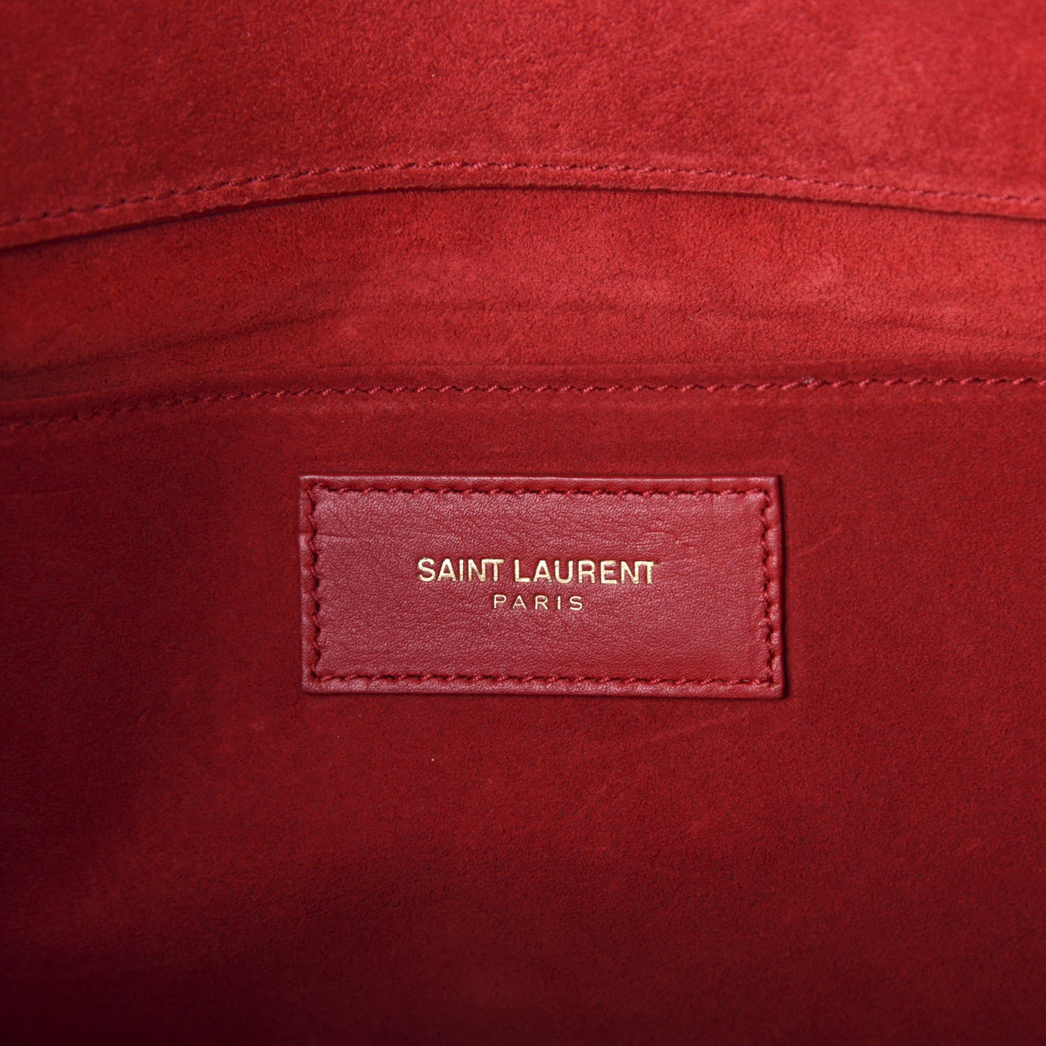 Saint Laurent Calfskin Classic Y Ligne Clutch Red 6 of 7