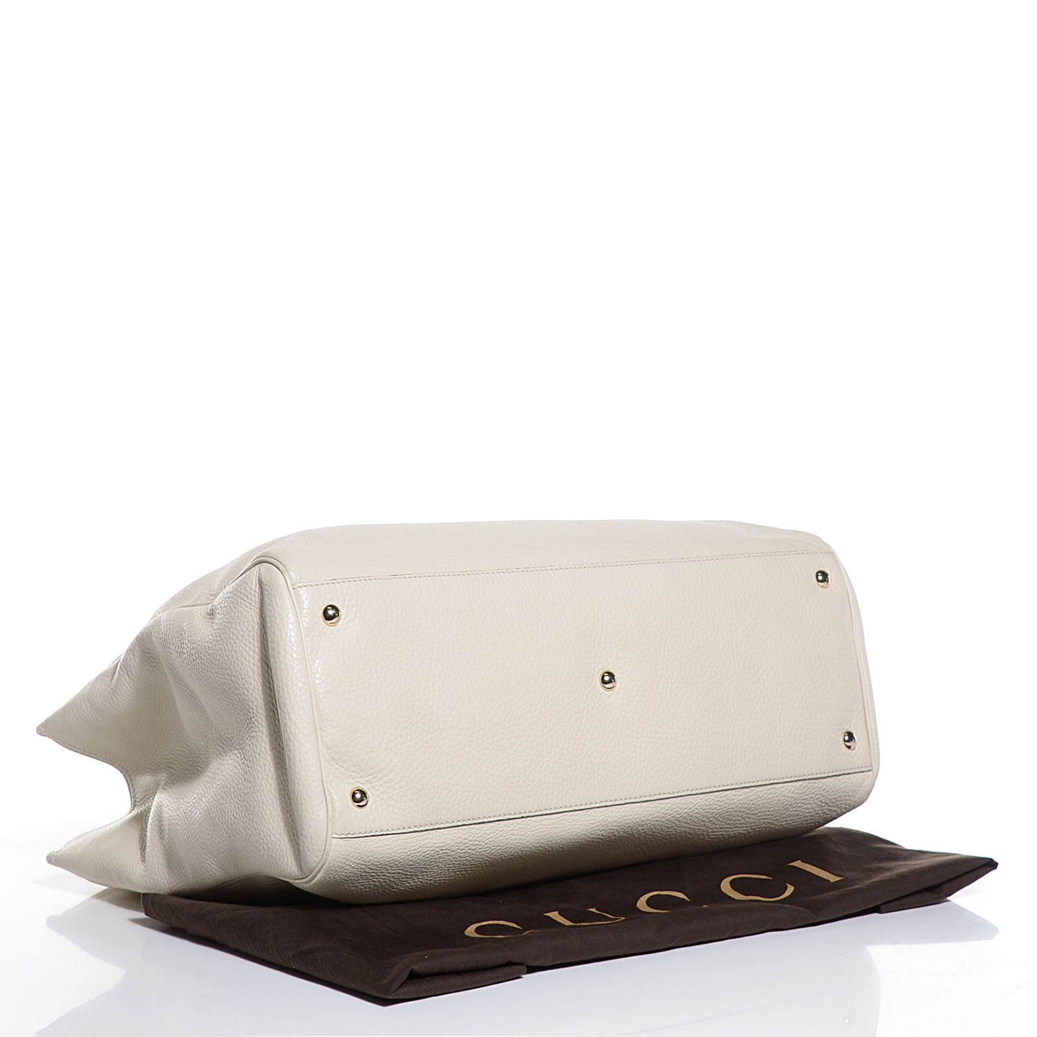 Gucci Calfskin Large Bamboo Shopper Tote Off White 4 of 7