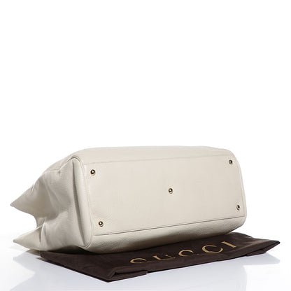 Gucci Calfskin Large Bamboo Shopper Tote Off White 4 of 7