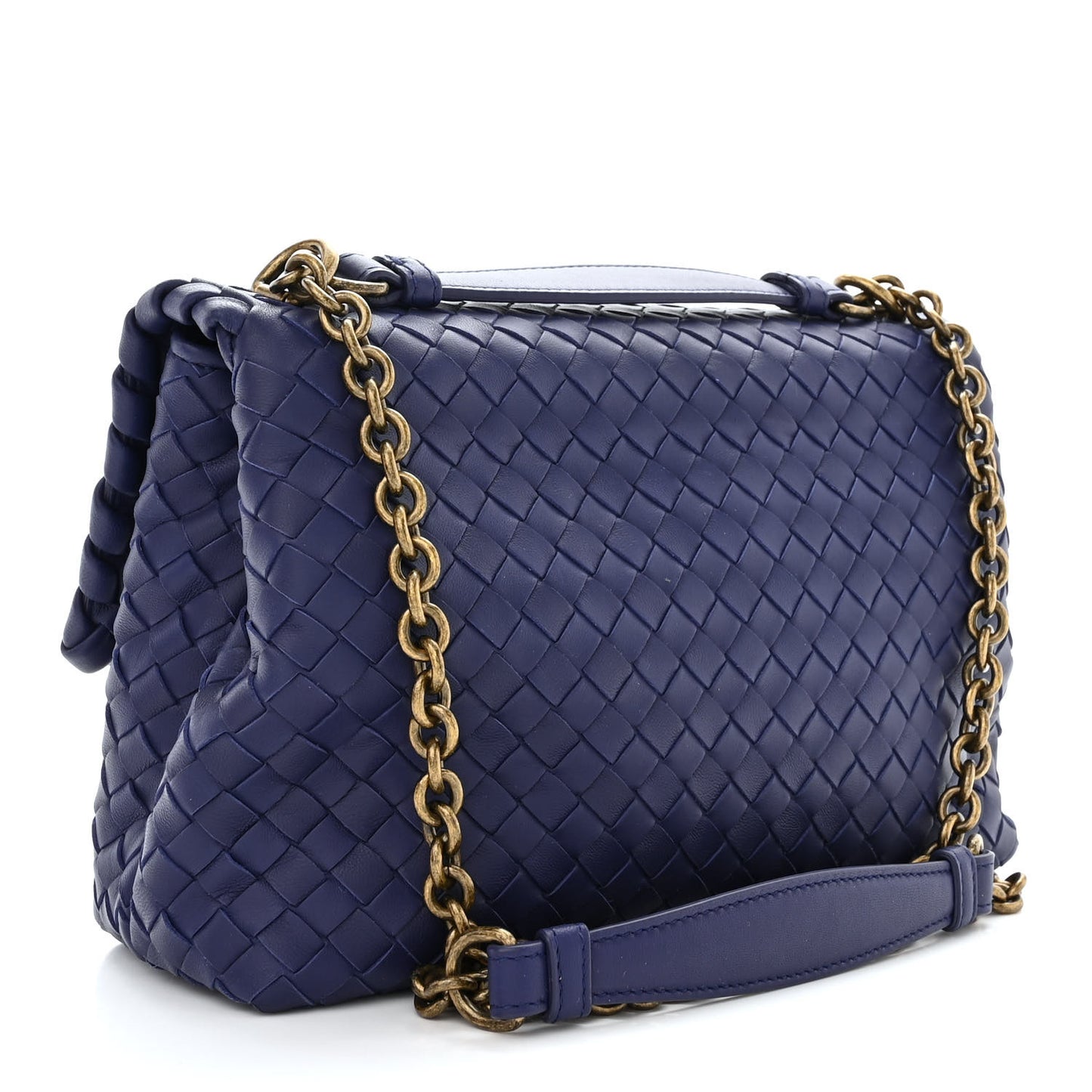 Nappa Intrecciato Medium Olimpia Shoulder Bag Atlantic