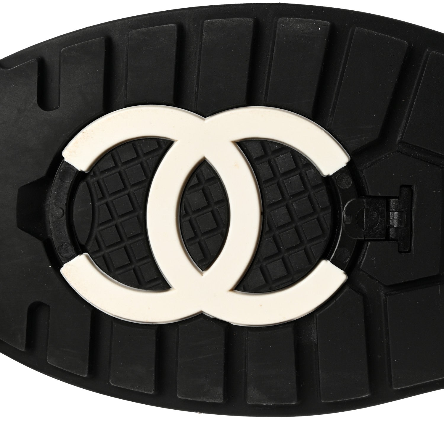 Chanel Calfskin Nylon Grosgrain CC Ankle Snow Boots 39 White Black 8 of 10