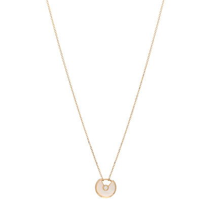Cartier 18K Yellow Gold Diamond Mother of Pearl XS Amulette de Cartier Pendant Necklace 1 of 5
