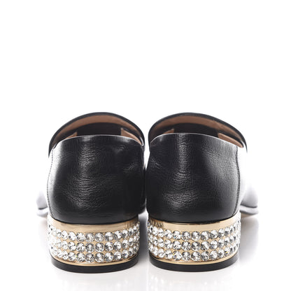 Gucci Goatskin Crystal Womens Horsebit Loafers 38 Black 5 of 14