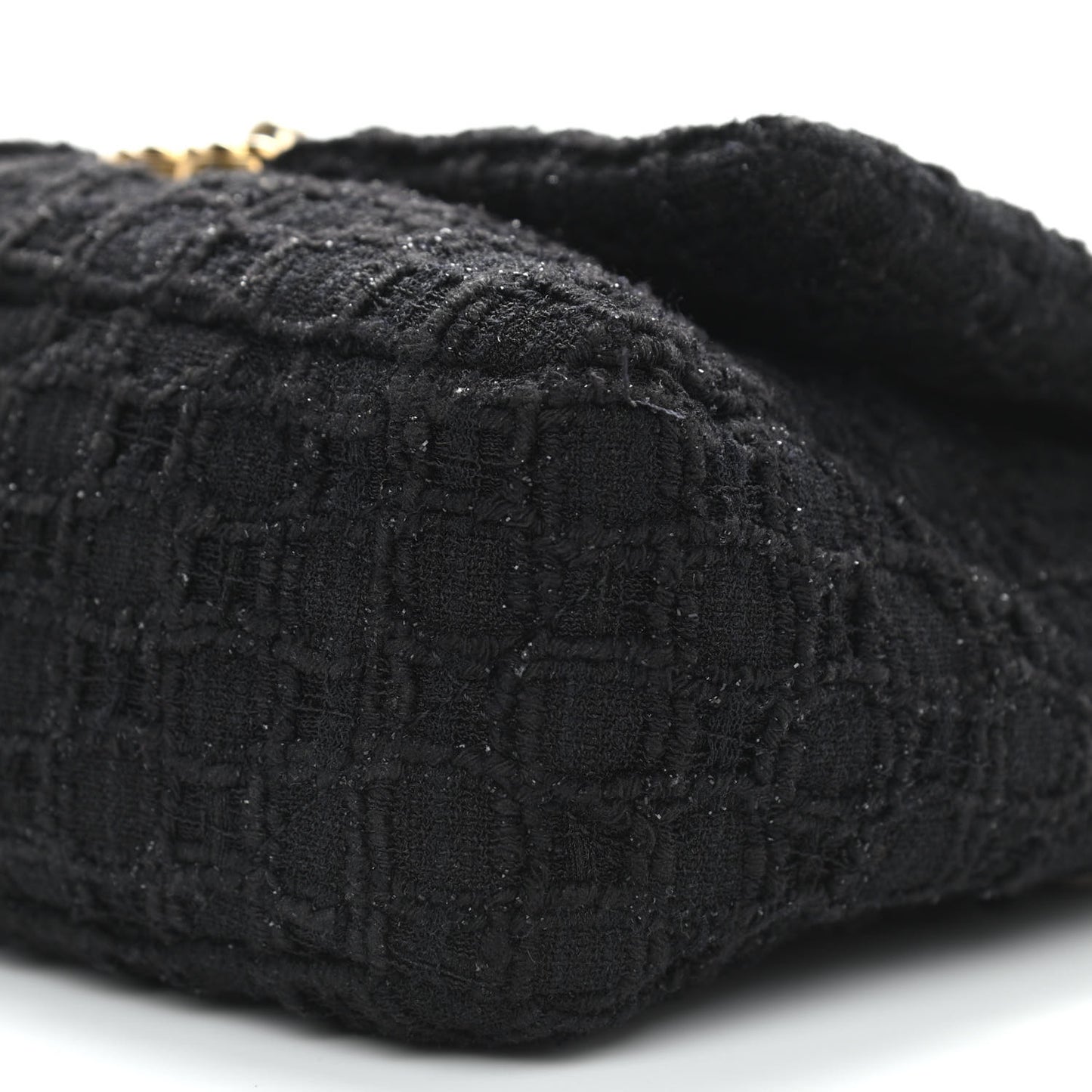 Tweed Quilted Medium Chanel 19 Flap Black