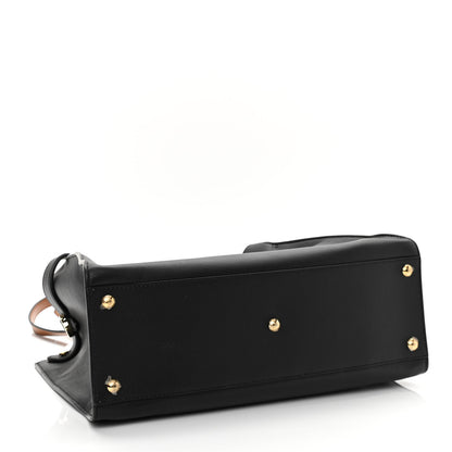 Fendi Vitello Seta Century Small Peekaboo X-Tote Black Brandy 3 of 9