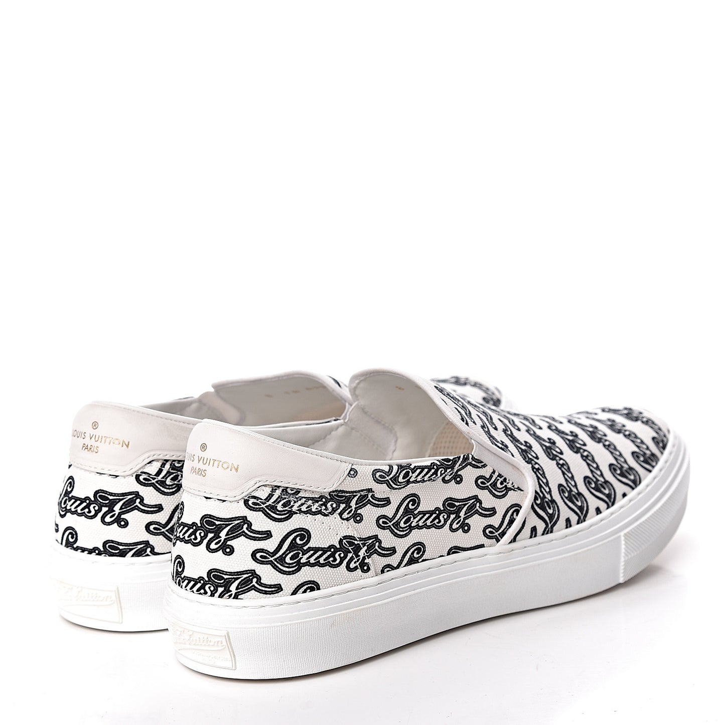 Canvas Logo Trocadero Slip On Sneakers 8 Black White